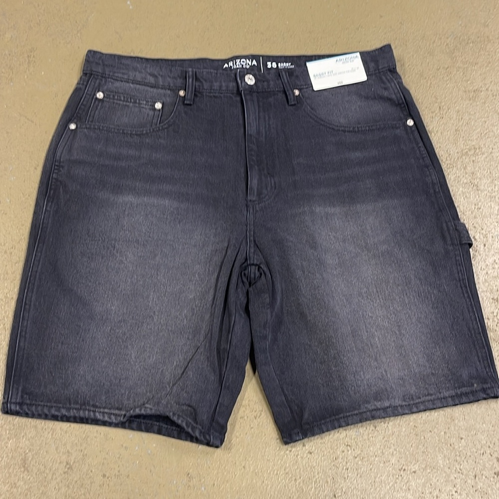 Arizona Jean Co Baggy Fit Black Carpenter Shorts NWT Size 36